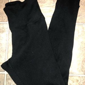 PINK ribbed yoga leggings